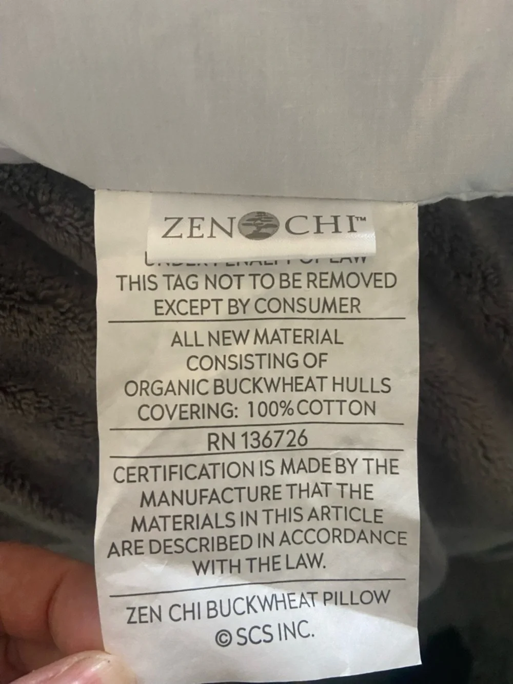 Zen Chi Organic King Sized Buck Wheat Pillow